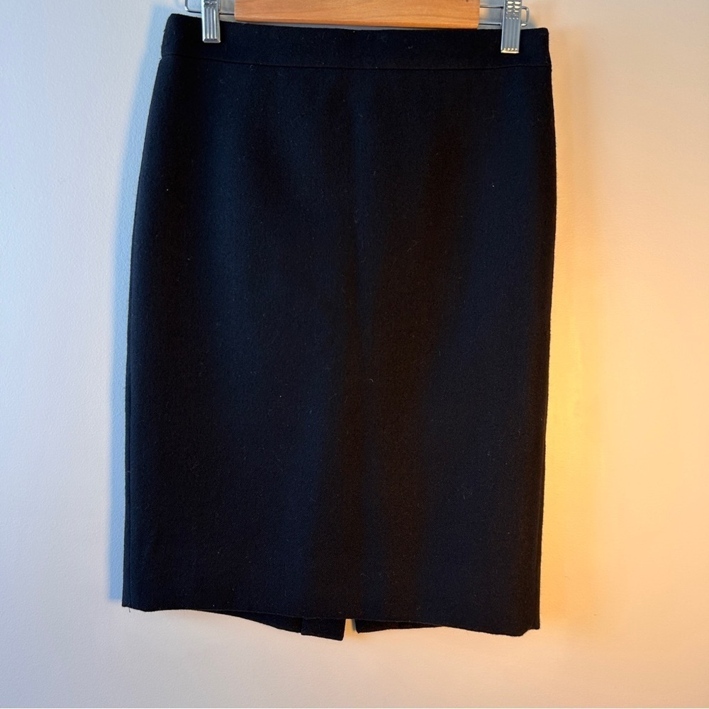 J. Crew Womenโs Size 2 Black Wool No. 2 Pencil Skirt Old Money Business Casual
